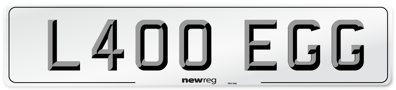 L400 EGG Number Plate from New Reg